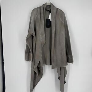 Avant Toi cardigan womens small S beige linen blend open jacket sweater luxury